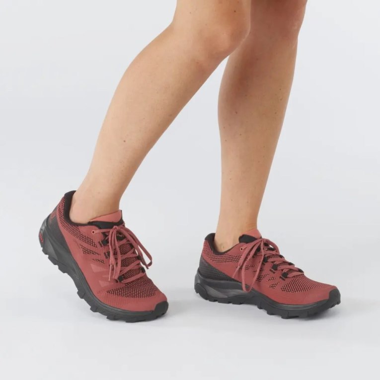 Tenis Senderismo Salomon Outline GTX Mujer Coral Negros | MX ABMC982